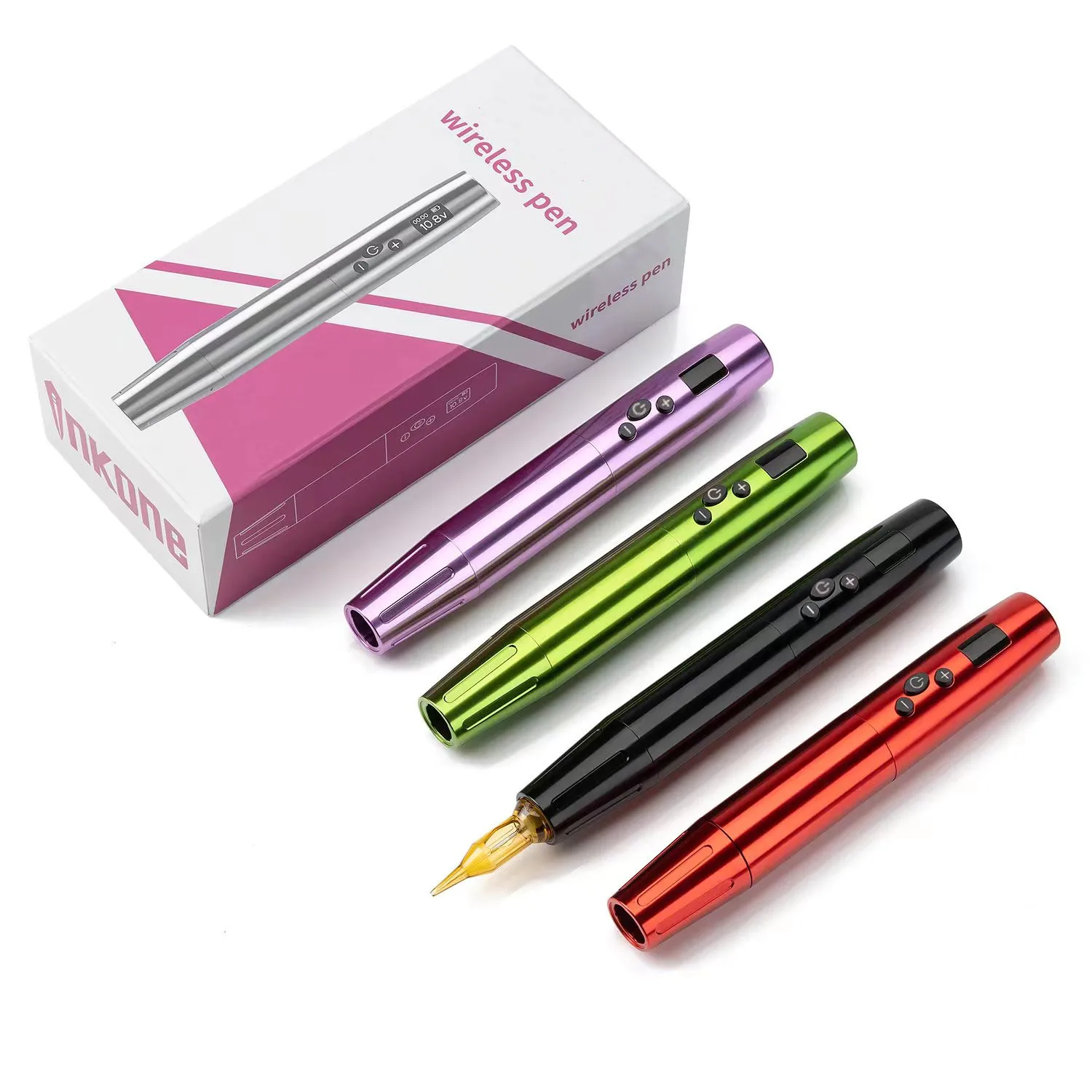 

Professional Wireless Tattoo Pen Machine With Portable Power 4 Colours Digital LED Display Tattoo Artist Body Art Tattoo Tools