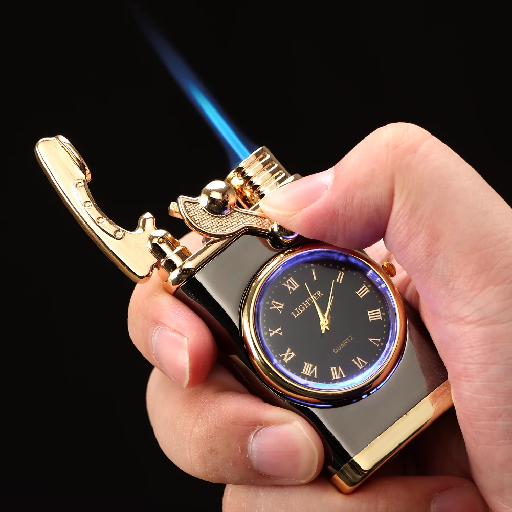 Креативные механические часы 1 струйная зажигалка для сигар инструменты курения