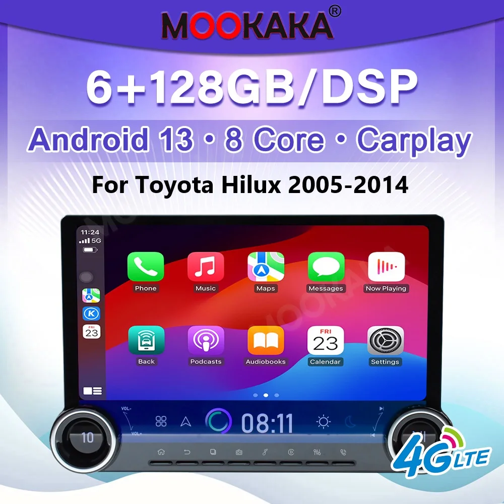 Автомобильный радиоприемник Android 13 для Toyota Fortuner Hilux Revo Vigo 2005-2014 стерео
