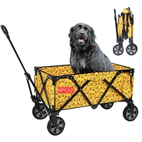 Outdoor Garden Utility Wagon Cart Foldable Load 80KG For Large Old Dog Cat Off-road Universal Wheel Camping Trolley Pet Stroller