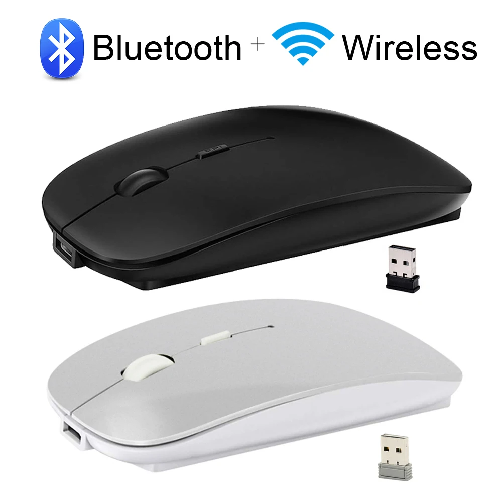 

Беспроводная мышь, Bluetooth перезаряжаемая мышь, беспроводная компьютерная Бесшумная мышь, эргономичная мини-мышь, USB оптическая мышь для ПК, н...