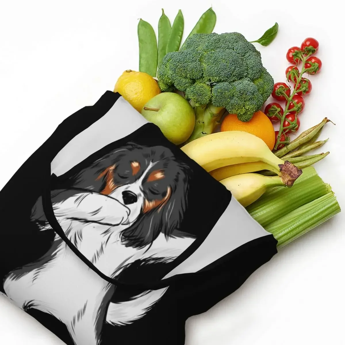 Холщовая сумка для покупок в стиле кавалер-кинг-чарльз-спаниель на заказ женская