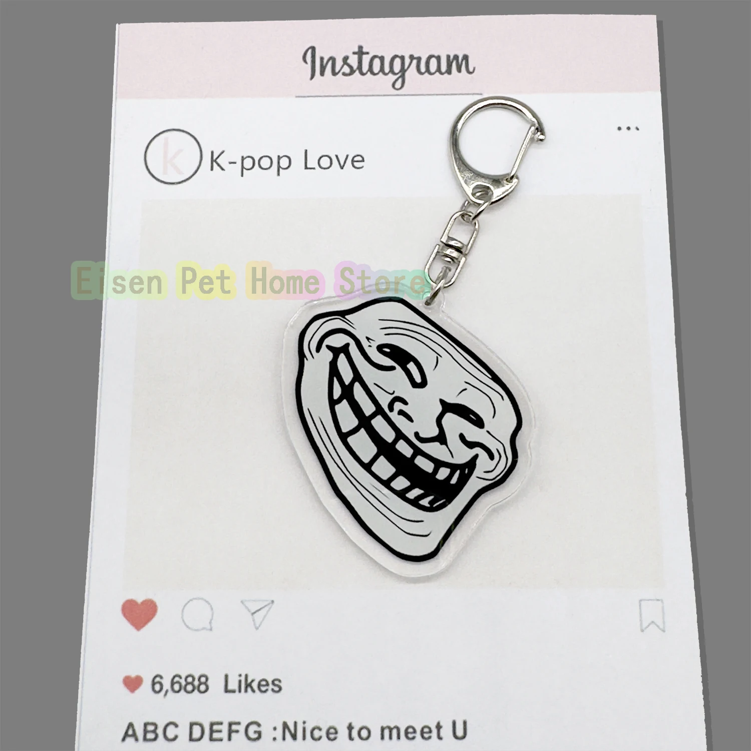 Забавный брелок TrollFace для аксессуаров сумка NoMeGusta Rage Face ForeverAlone кулон кольцо