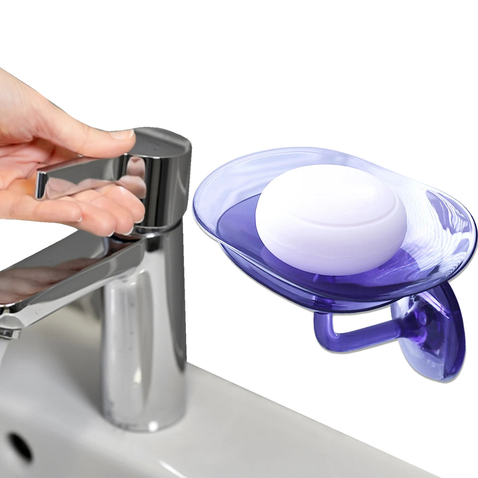 

Self Draining Soap Dish Bar Soap Dish Holder Draining Soap Dish For Shower Wall Double Petal Shape Design Easy To Disassemble