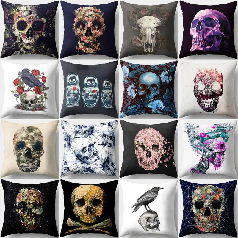 

Skull Printing Pillow Case Sofa Cushion Cover Home Decoration