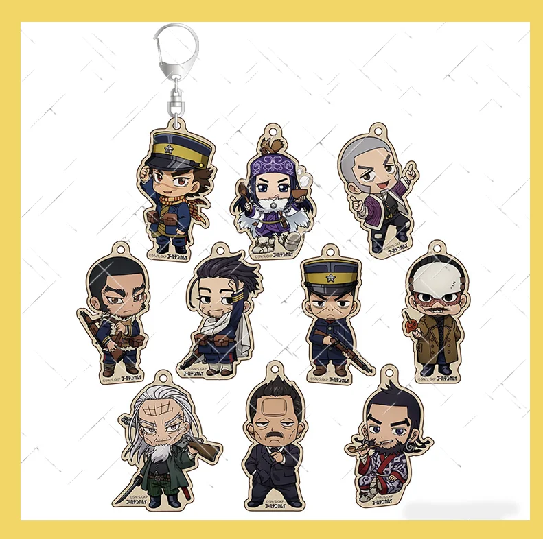 Брелок для ключей из аниме золотой камень фигурка Sugimoto Saichi Kochobe Asuko акриловой
