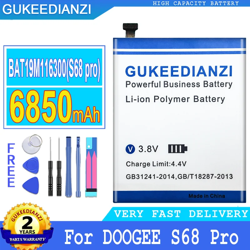 

6850 мАч новый оригинальный GUKEEDIANZI сменный аккумулятор BAT19M116300 Для DOOGEE S68 Pro S68Pro аккумулятор большой мощности с бесплатными инструментами
