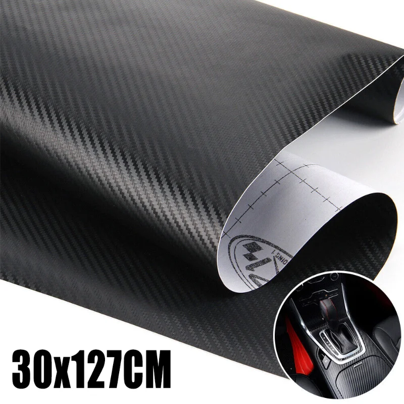 

3D Car Carbon Fiber Vinyl Stickers Roll Film DIY Wrap Vinyl Sheet Decals Auto Motorcycle Window Laptop Styling Sticker 30x127cm