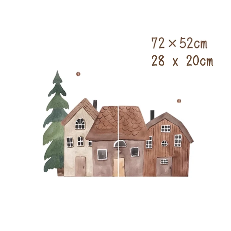 

Виниловые наклейки на стену «Маленький город» животные