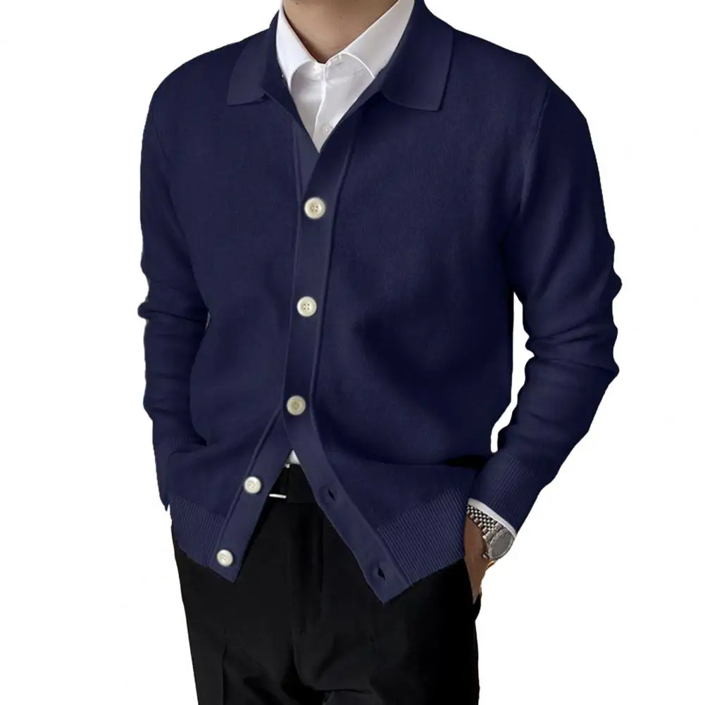 

Women Knitting Cardigan Stylish Men's Knitted Cardigan Lapel Long Sleeve Simple Casual Coat for Spring Autumn Outwear Simple