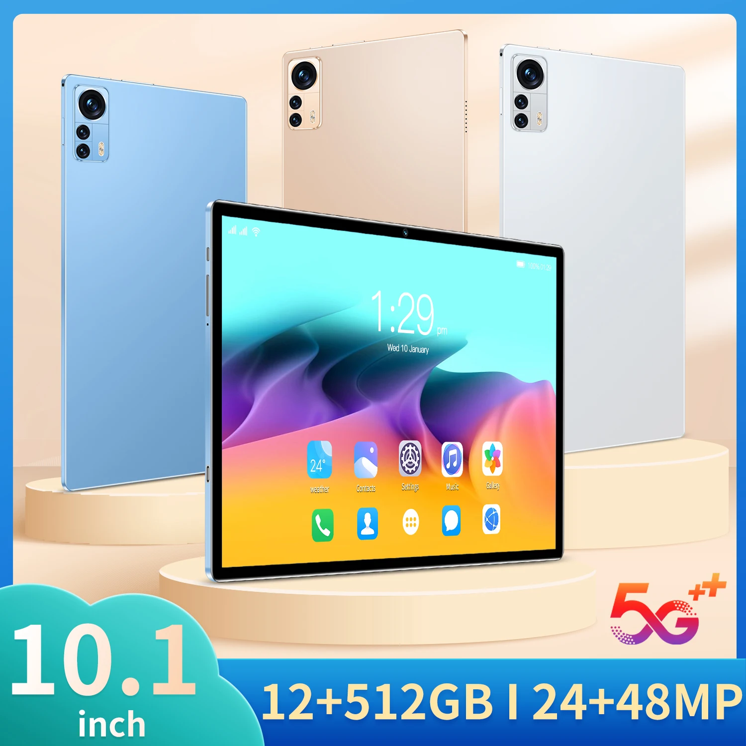 

Планшет Pro на Android 11, восемь ядер, экран 10,1 дюйма, 12 Гб + 512 Гб