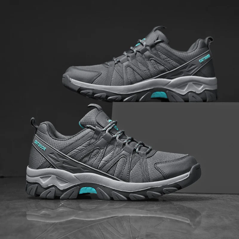 HIKEUP Men's Hiking Shoes Durable Walking Sports Shoes Outdoor Trekking Sneakers for Men Fishing Camping Jogging Footwear