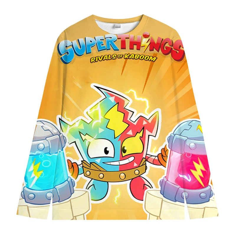 Детский свитшот SuperThings с 3D принтом уличная одежда героями мультфильмов осенняя