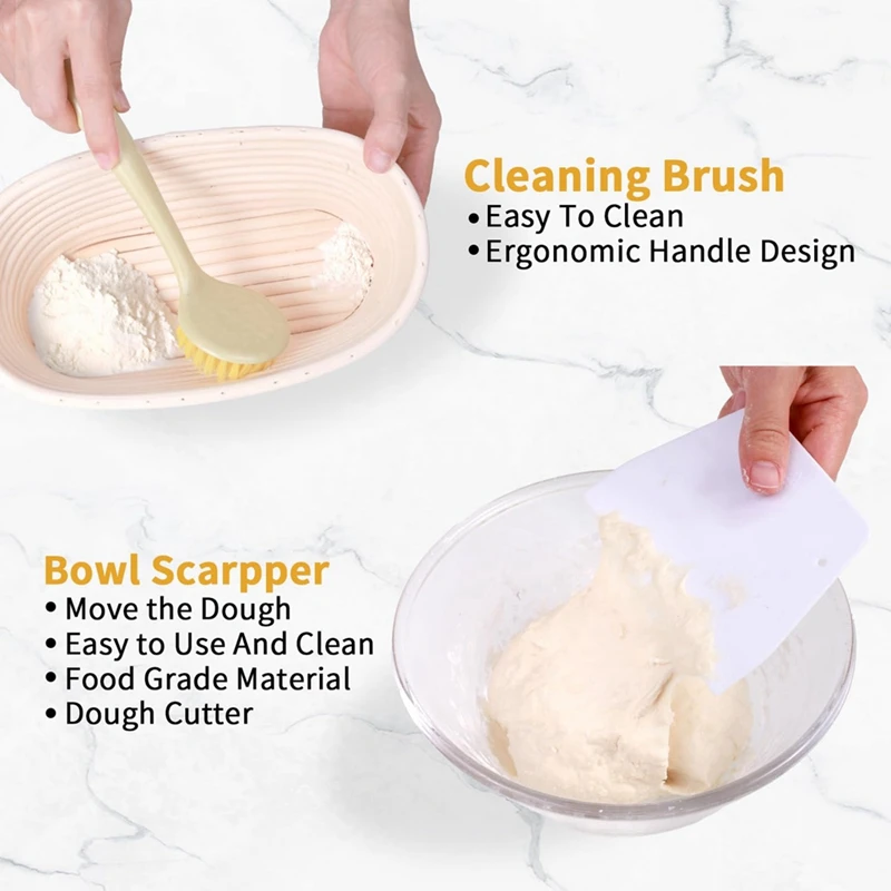 Набор из 2 корзин для расстойки хлеба 10-дюймовые овальные принадлежности выпечки