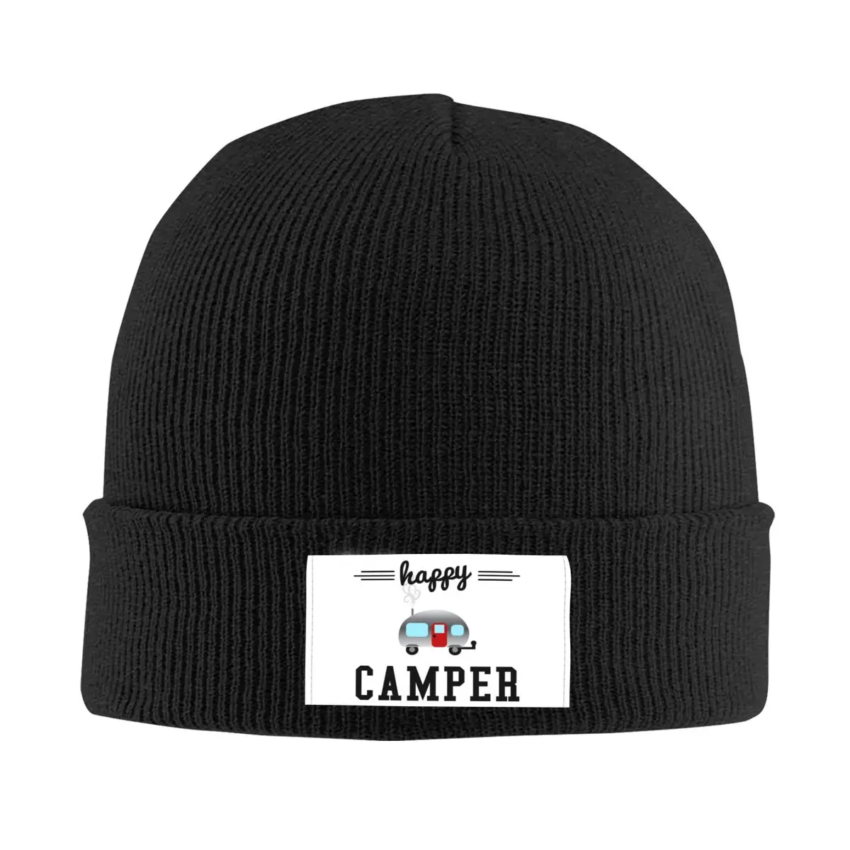

Cartoon RV Happy Camper Beanie Cap Unisex Winter Warm Bonnet Homme Knit Hats Adventure Camping Skullies Beanies Caps