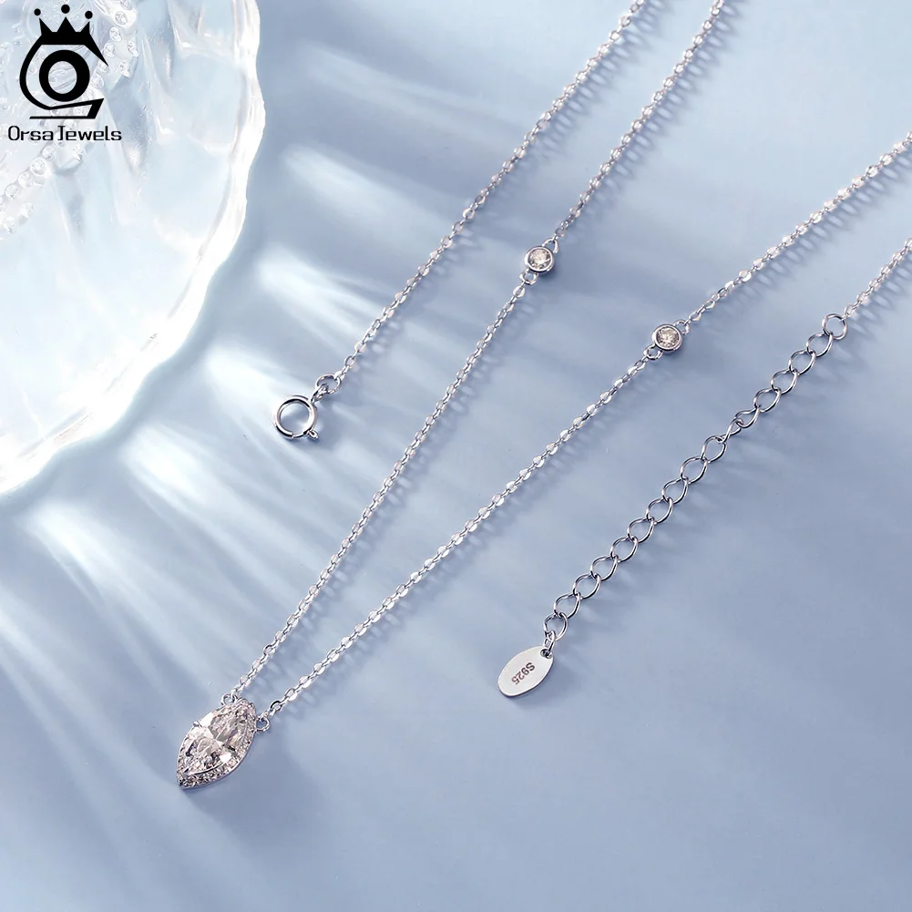 ORSA JEWELS Блестящая подвеска из стерлингового серебра 925 пробы с прозрачным