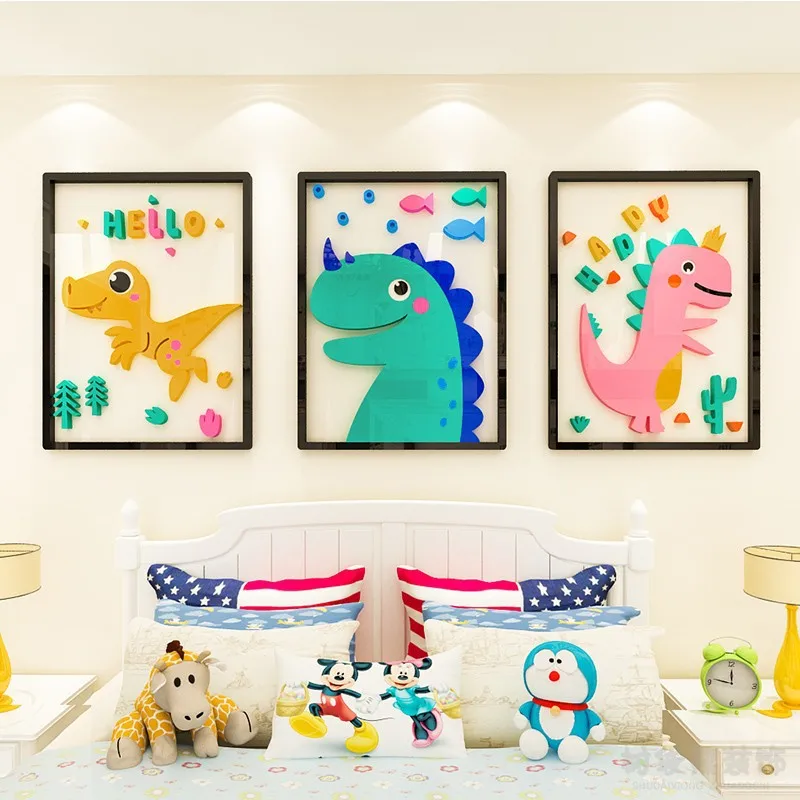 

Funny Probe Dinosaur Behind The Door Room Decor Wall Decals Stickers Children Nursery Kids Bedroom Living Room Mural Wall Art