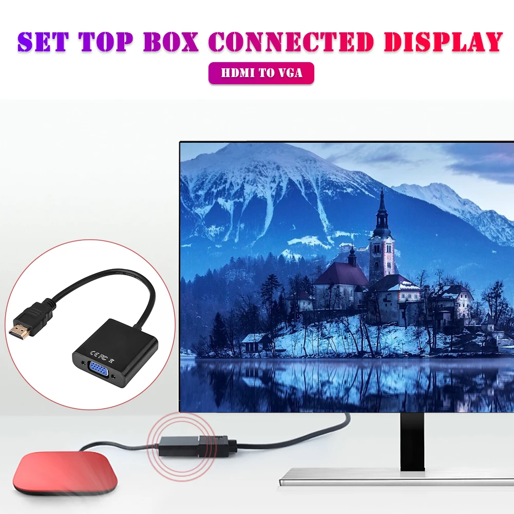 Адаптер HDMI-совместимый с VGA 1080P |