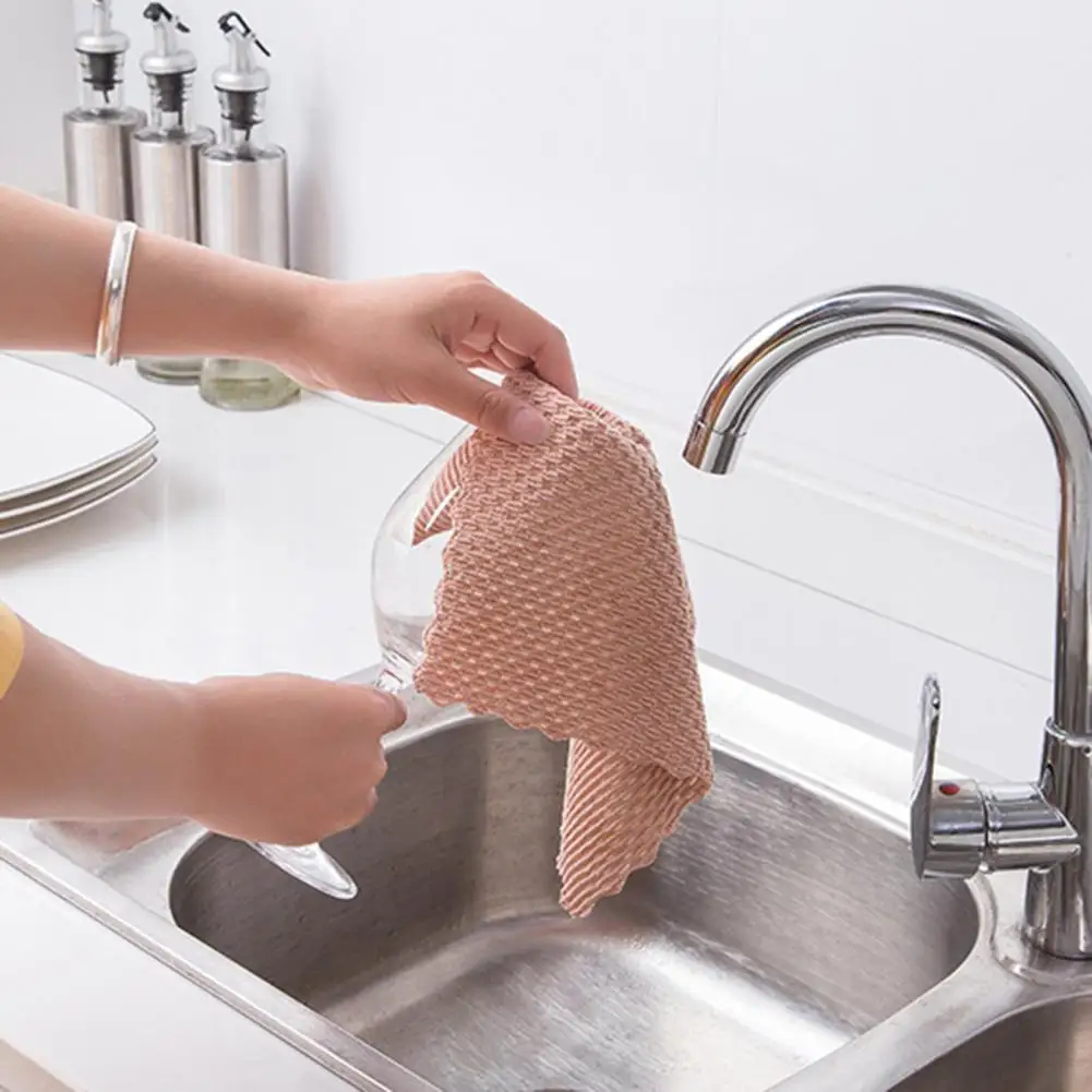 

5Pcs/Set Washing Cloth Unique Creative Tear-resistant Cleaning Cloth Flannel Cleaning Cloth