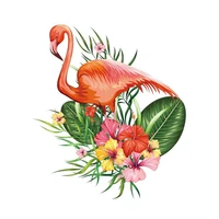 cosbill beautiful flower flamingo patch sticker iron on transfer for clothes iron on t shirt heat transfer accessory appliques