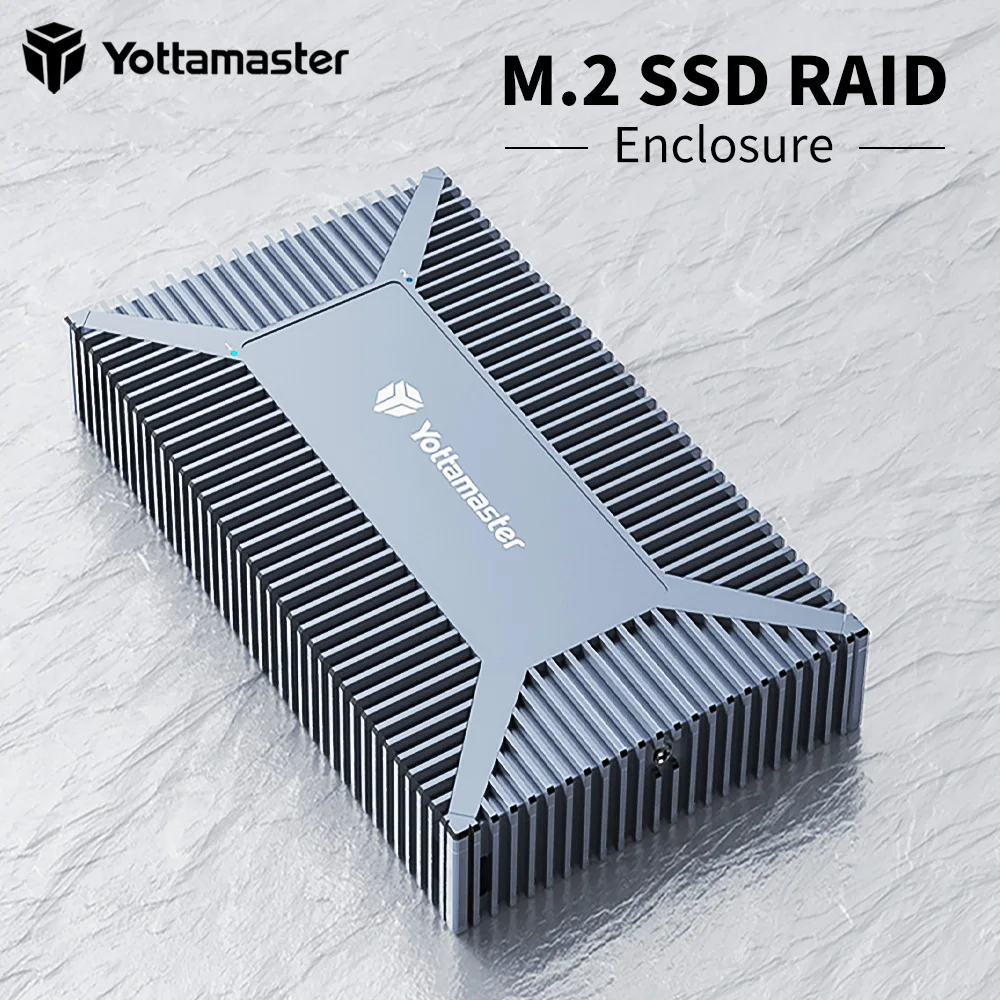 Корпус Yottamaster M.2 SATA SSD Dual Bay RAID, 2 шт., USB 3,1, Type-C, 10 Гбит/с