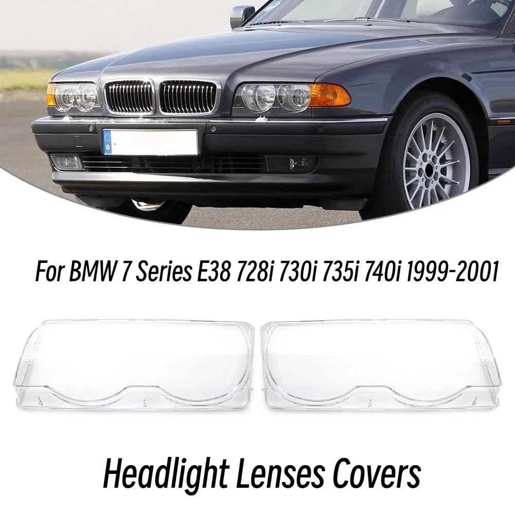 Фото Для BMW 7 серии E38 728i 730i 735i 740i 2000-2001 годов выпуска: пара абажуров фар, крышка фары, замена линзы фары. №1