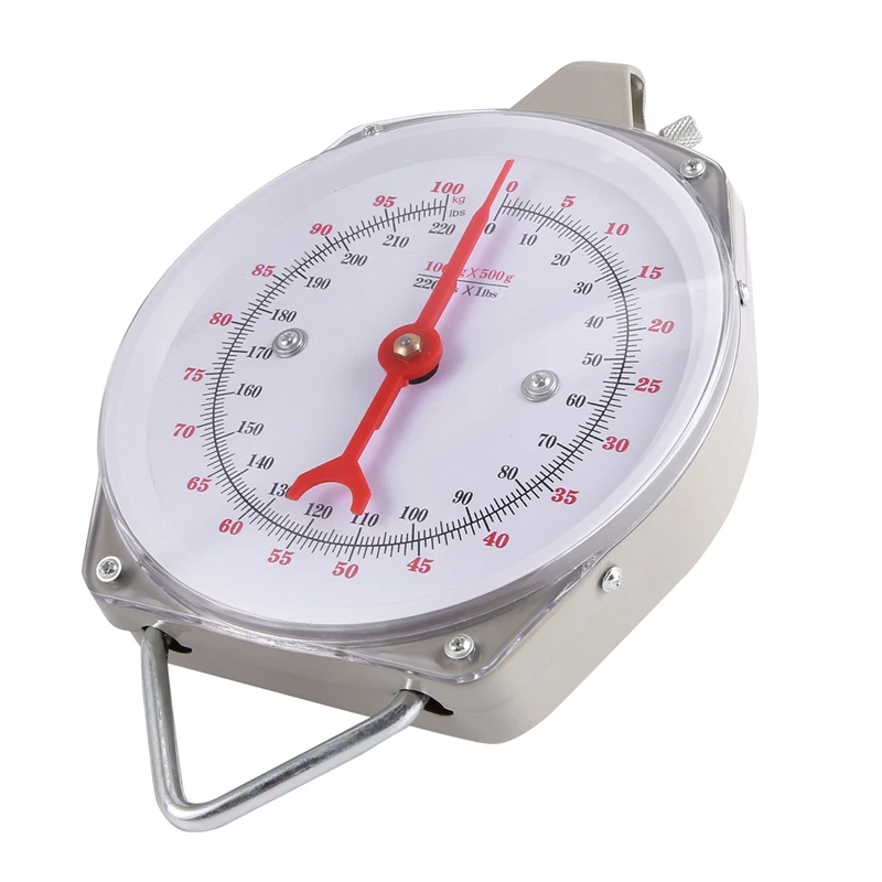 ГОРЯЧАЯ ПРОДАЖА 100 кг 220 фунтов подвесные весы механические из сплава с 12 крючками