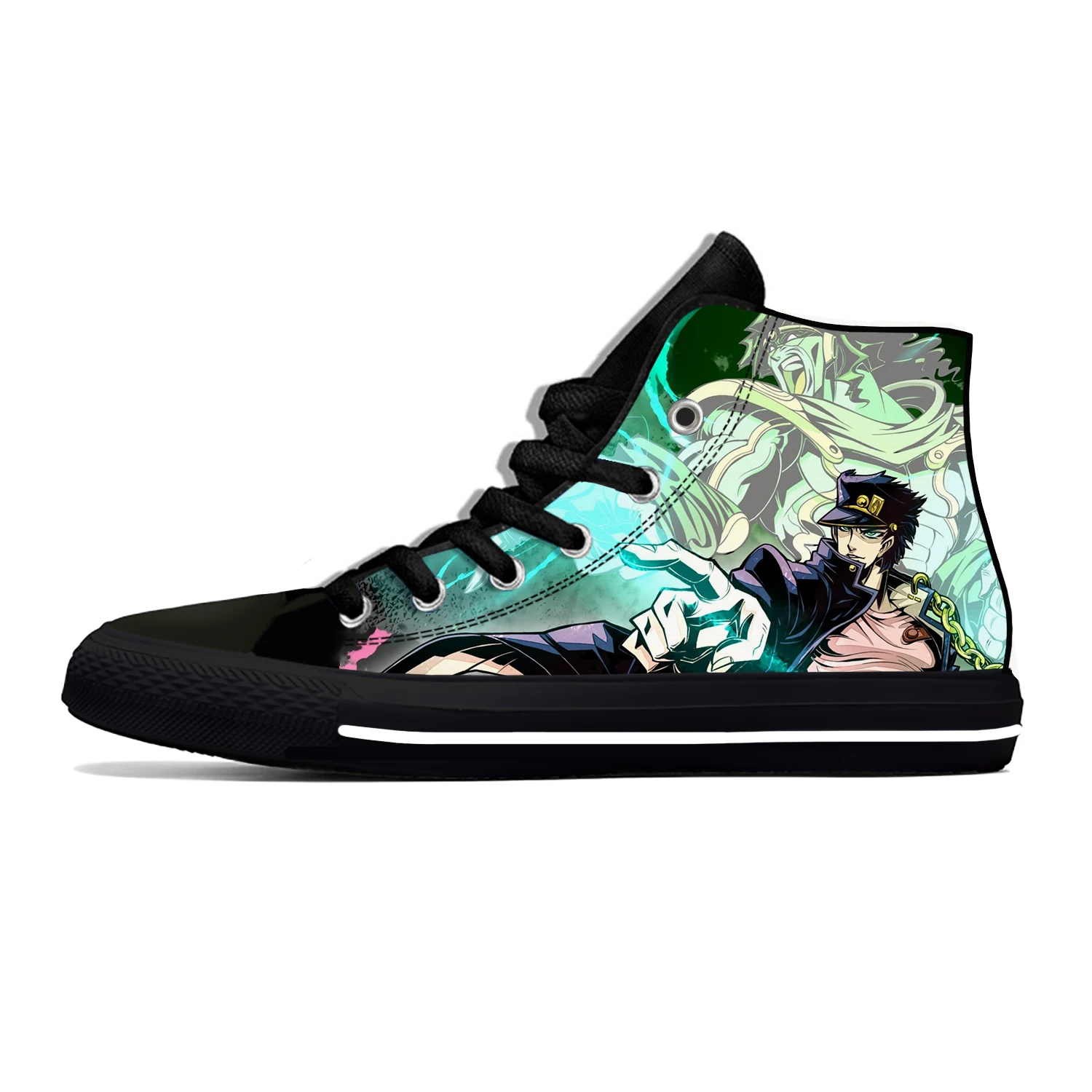 

Hot Summer Anime Jojo Bizarre Adventure Kujo Jotaro Casual Shoes Men Women 3D Fashion Sneakers Latest High Top Board Shoes