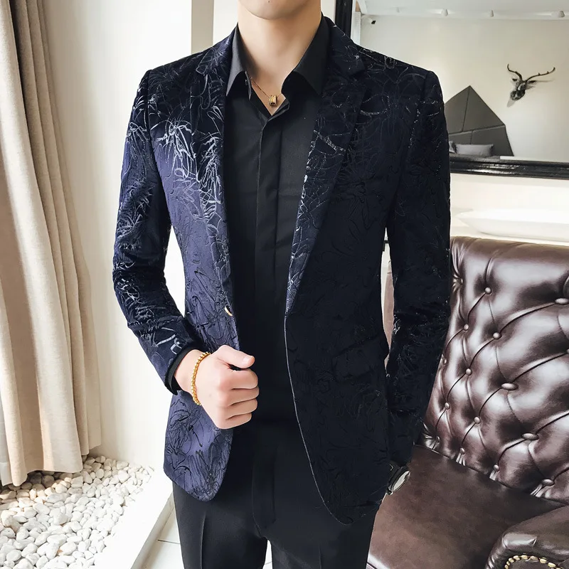 

Luxury Men Blazers High Quality Wedding Business Blazer Casual Slim Suit Jacket Banquet Tuxedo Host Dress Coat Social Costume