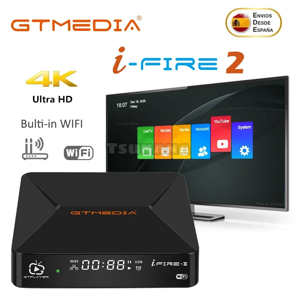 

GTmedia IFIRE 2 M3U TV Box 4K H.265 HDR STB BOX Ultra HD WIFI engima2 Set top Box Media Player Internet GTplayer Stock in Spain