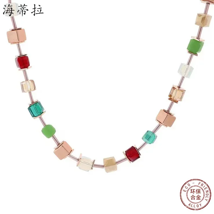 Лидер продаж цветное ожерелье из бисера в форме сахарного куба простое и модное