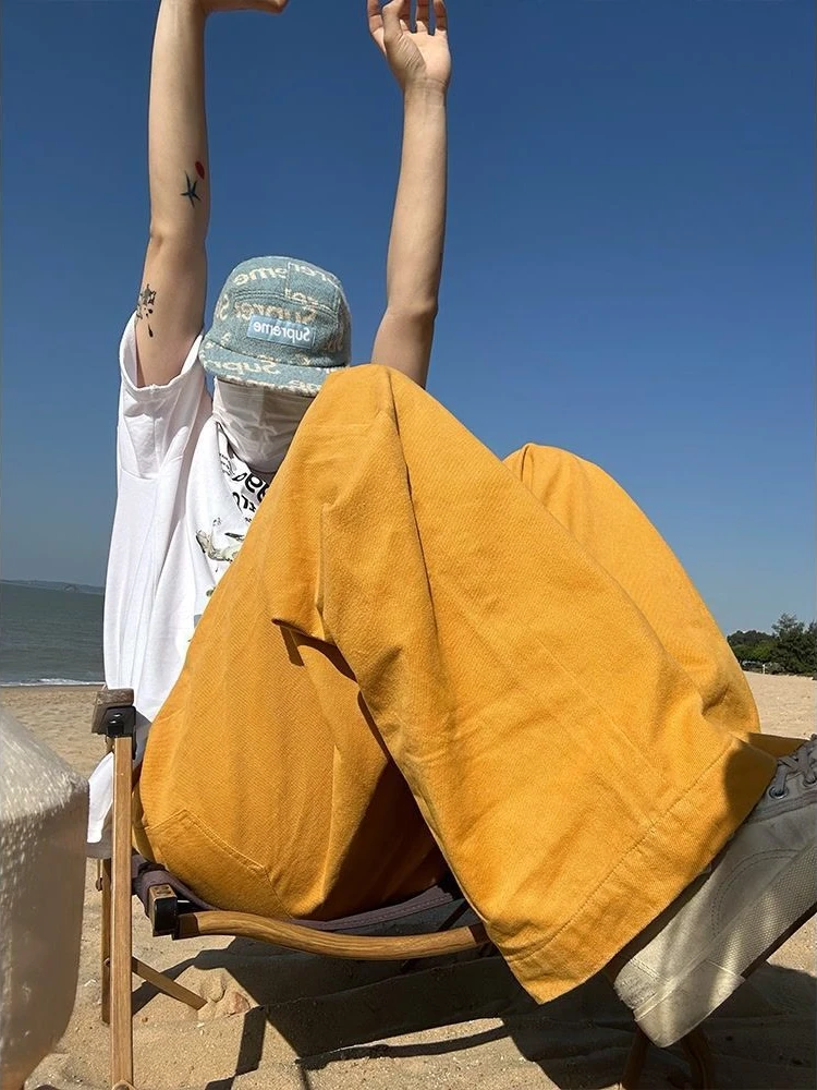 HOUZHOU Korean Hippie Streetwear Baggy Cargo Jeans Women Kpop Harajuku Oversize Wide Leg Denim Pants Vintage Loose Solid Trouser