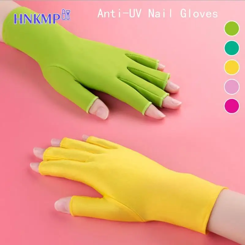 

1 Pair New Soft And Light Fingerless Anti UV Radiation Protection Gloves UV Protection LED Lamp Nail Dryer Light Tool One Size