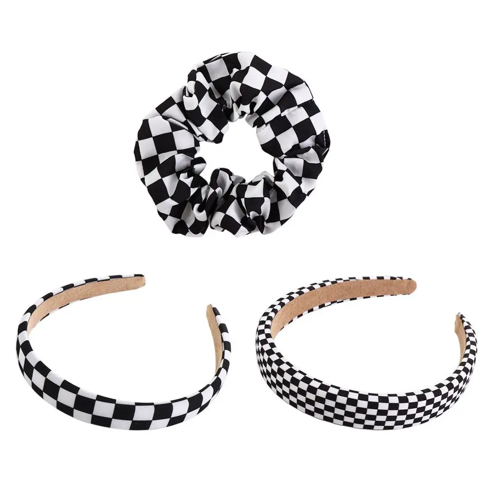 

Нескользящие клетчатые резинки для волос для девочек, обручи для волос в клетку, держатель для конского хвоста, женские обручи для волос в Корейском стиле, резинки