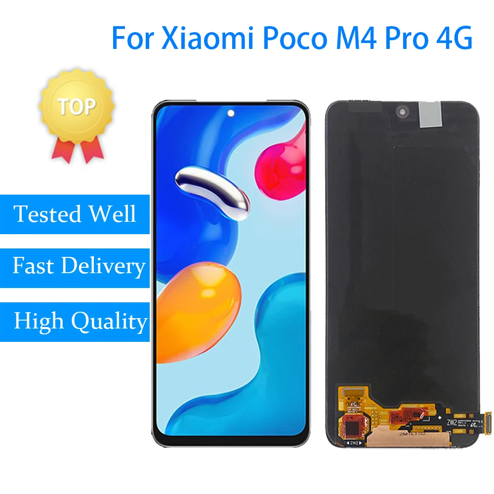 

6.43"Original For Xiaomi Poco M4 Pro LCD Display Touch Screen Panel For Xiaomi Poco M4 Pro 4G 2201117PI 2201117PG MZB0B5VI LCD