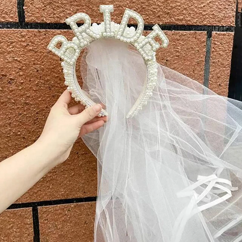 

Повязка на голову с жемчужной короной для невесты