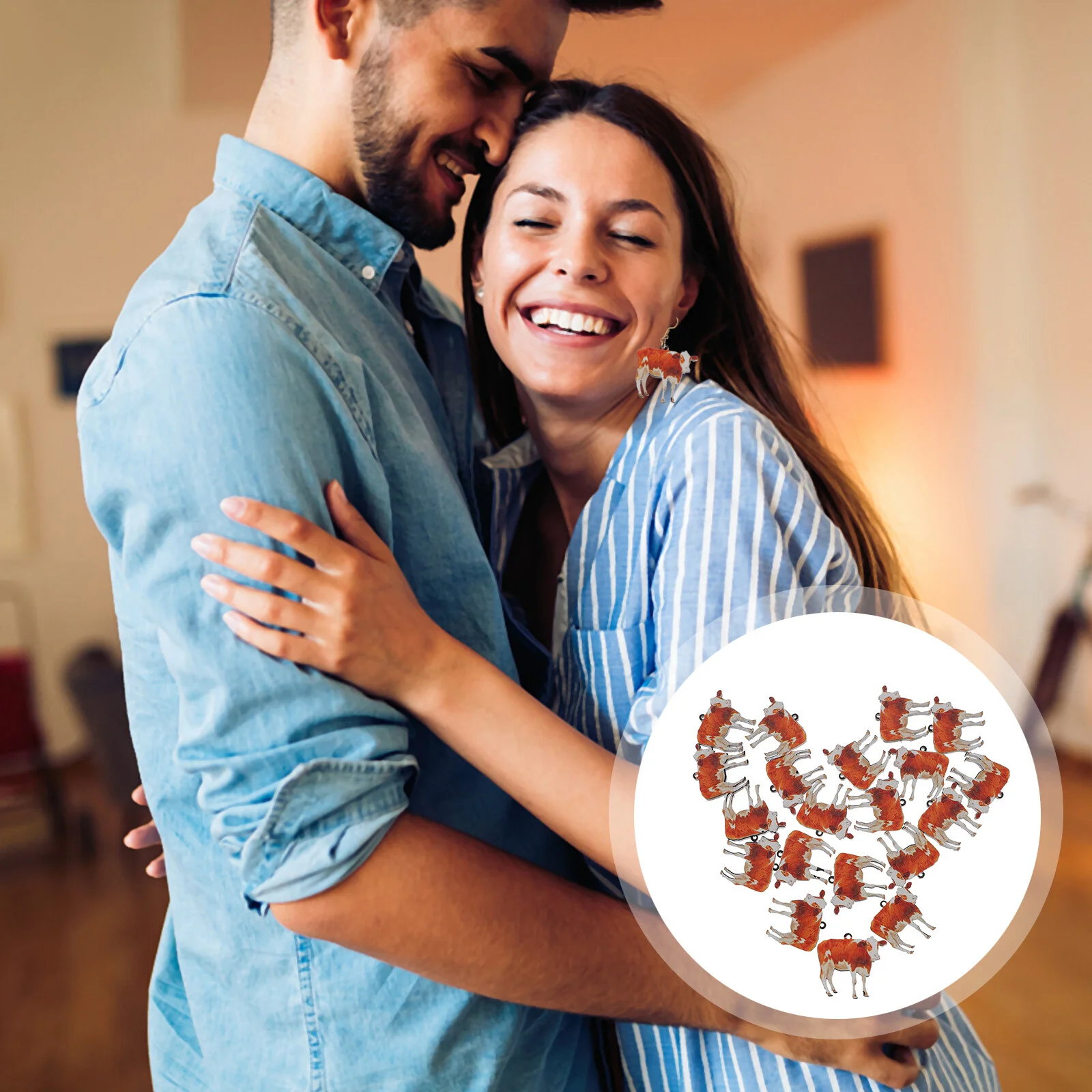 20 Pcs Necklace Bulk Animal Charm Charms Key Chain 3.8X2cm Earring Acrylic DIY Supply