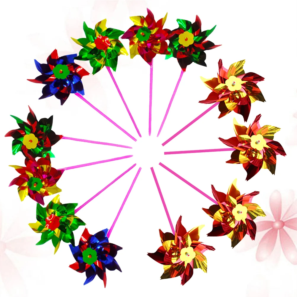 

40 шт., разноцветные пластиковые маленькие игрушки-ветряные мельницы