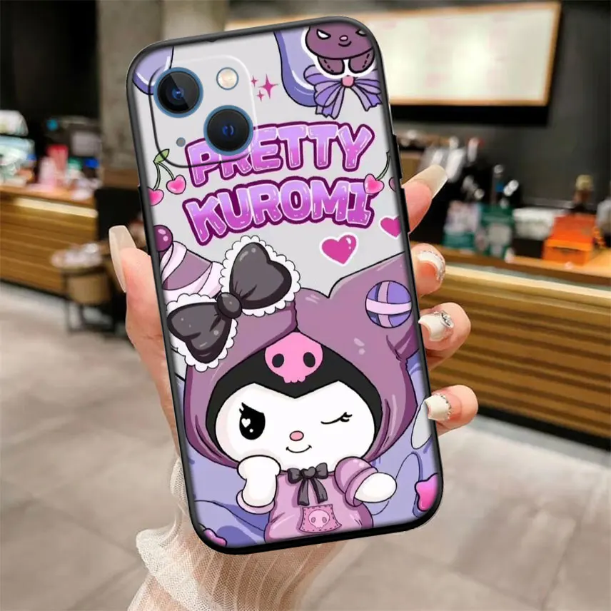 Новый высококачественный чехол для сотовых телефонов YK22 Kuromi iPhone 16 Pro Max Plus Mini