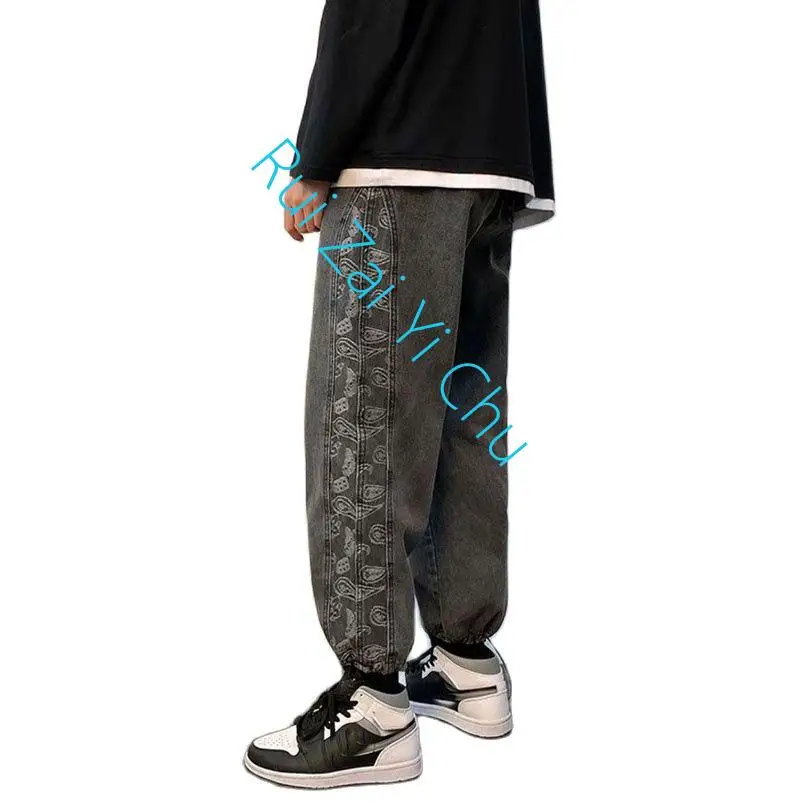 New Men's Tracksuit Jogging Jeans Harajuku Hip Hop Trousers Jogger Spring Korean Clothing 2023 Men Denim Pants