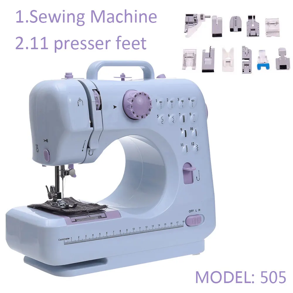 Мини швейная машина 2-скоростная с двойной нитью портативная электрическая