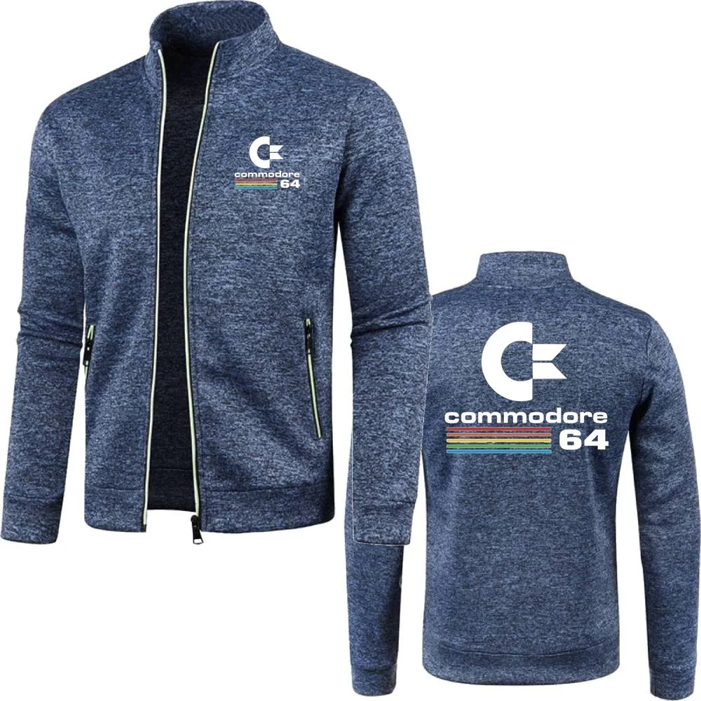 Молодежные мужские толстовки куртки на молнии флисовый спортивный костюм Commodore 64