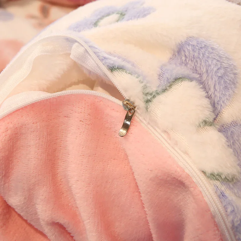 1 шт. теплый пододеяльник из кораллового флиса для зимы с цветочным принтом