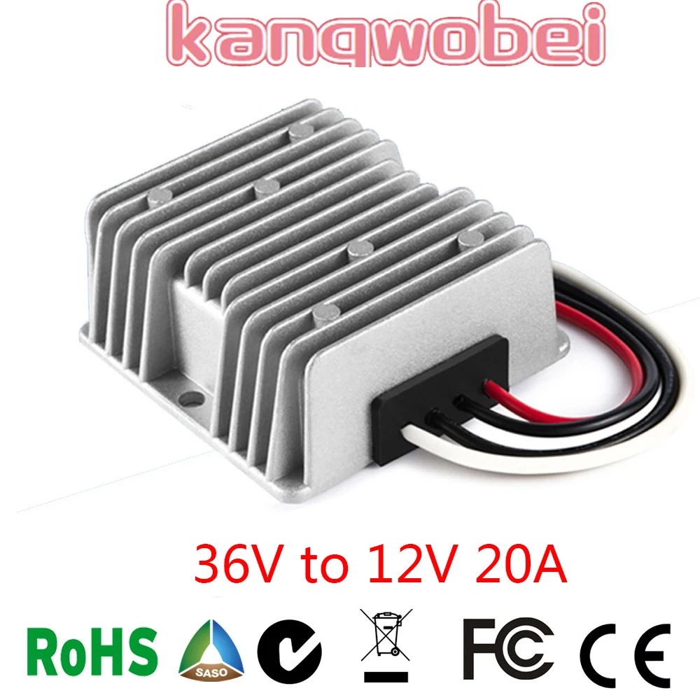 

20A 36V to 12V 240W Waterproof Voltage Reducer Converter Stabilizer Power Adapter Step Down Buck Regulator Golf Cart