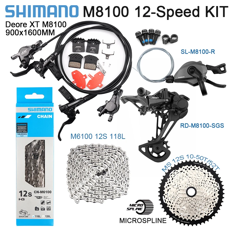Переключатель передач Shimano Deore XT M8100 12 S цепь для горного велосипеда тормоза M6100 В