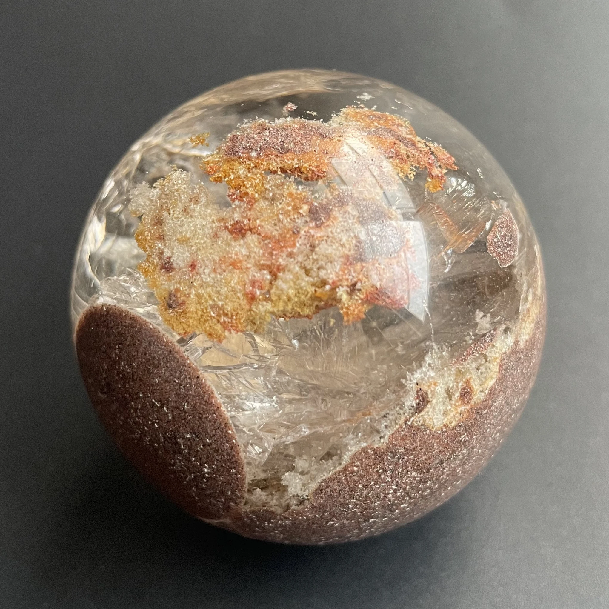 173 г натуральный хрустальный шар зеленая фантомная Сфера каменная декорация