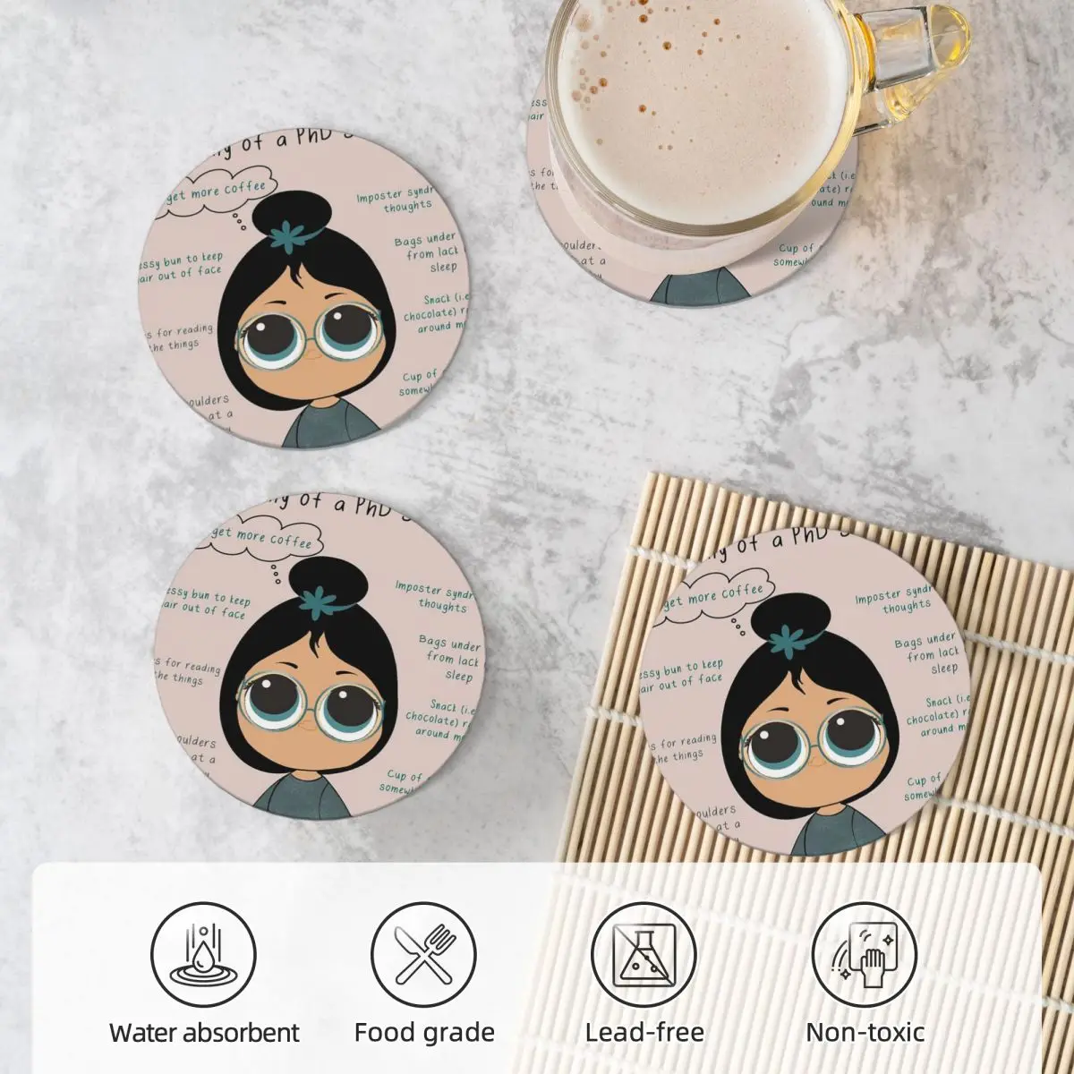 Анатомия студенческих керамических подставок PhD принадлежности для кухонного