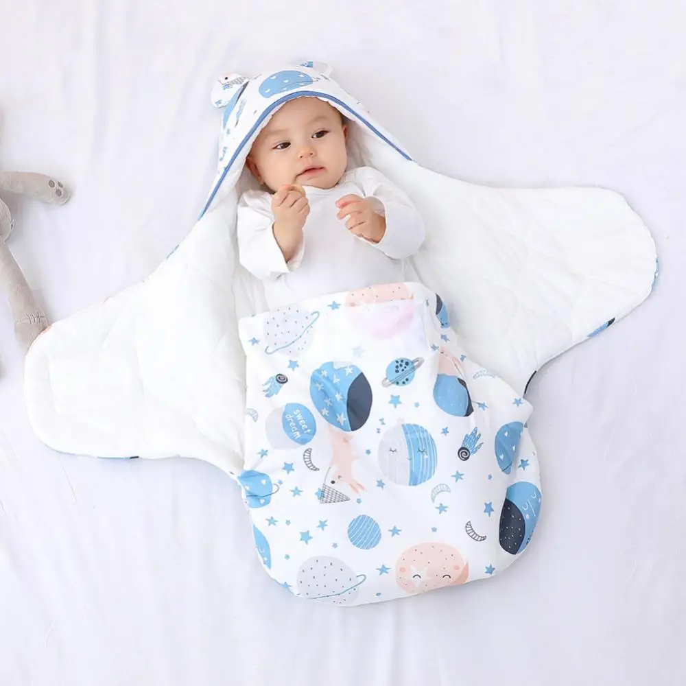 

Pure Cotton Baby Sleeping Bag Cute Newborn Baby Wrap Blankets Cartoon Baby Quilt Butterfly Swaddling Sleeping Bag No Pilling