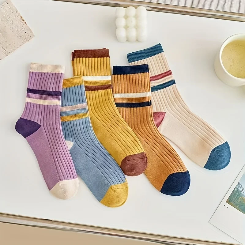 Носки женские осенне-зимние дышащие Нескользящие 5 пар