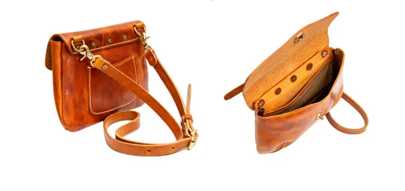 Fashion Retro Luxury Designer Natural genuine Leather Men's Brown Shoulder Bag Daily Outdoor Weekend Hot Sale Messenger Bag Men